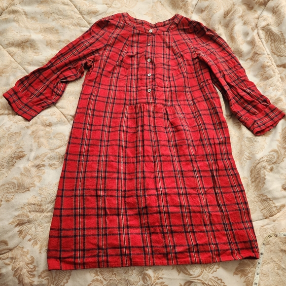 People Tree Fair Trade Red Plaid Tunic Dress size 4 - Picture 1 of 8